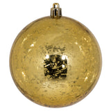Vickerman Shiny Mercury Ball Ornament, 4", Honey Gold