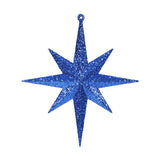 Vickerman Glitter Bethlehem Star Ornament, 8", Blue