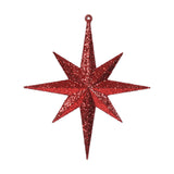 Vickerman Glitter Bethlehem Star Ornament, 8", Red
