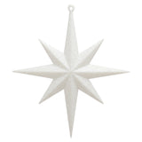 Vickerman Glitter Bethlehem Star Ornament, 8", White