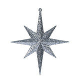 Vickerman Glitter Bethlehem Star Ornament, 8", Pewter