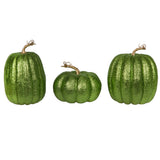 Vickerman 8" Glitter Pumpkins Assorted Set, Lime