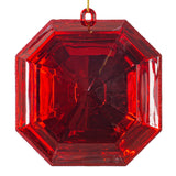 Vickerman Square Jewel Glitter Ornament, Red