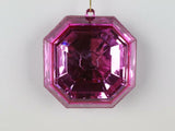 Vickerman Square Jewel Glitter Ornament, Mauve
