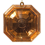 Vickerman Square Jewel Glitter Ornament, Rose Gold