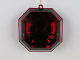 Vickerman Square Jewel Glitter Ornament, Burgundy