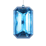 Vickerman Rectangle Jewel Glitter Ornament, Blue