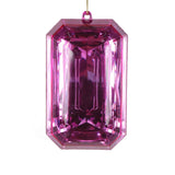 Vickerman Rectangle Jewel Glitter Ornament, Mauve