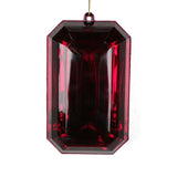 Vickerman Rectangle Jewel Glitter Ornament, Burgundy