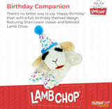Multipet Lamb Chop With Birthday Hat Dog Toy 10.5" Plush Dog Toy (Assorted Styles)