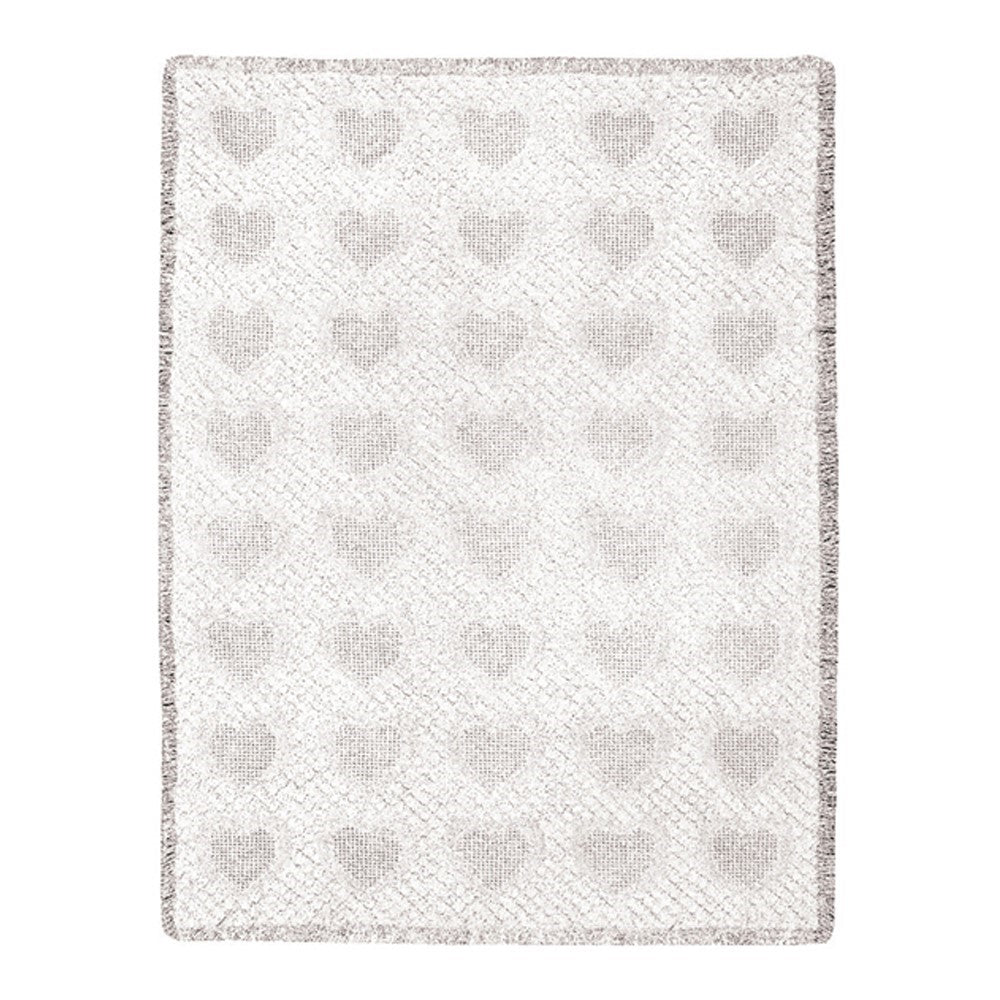 Basket Weave Heart Solid 2-Layer Throw By Manual Woodworkers & Weavers