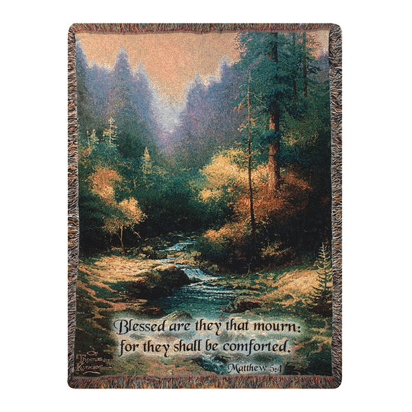 Manual Woodworkers & Weavers Creekside Trail Tapestry Throw Blanket 50" x 60" By Thomas Kinkade Studios