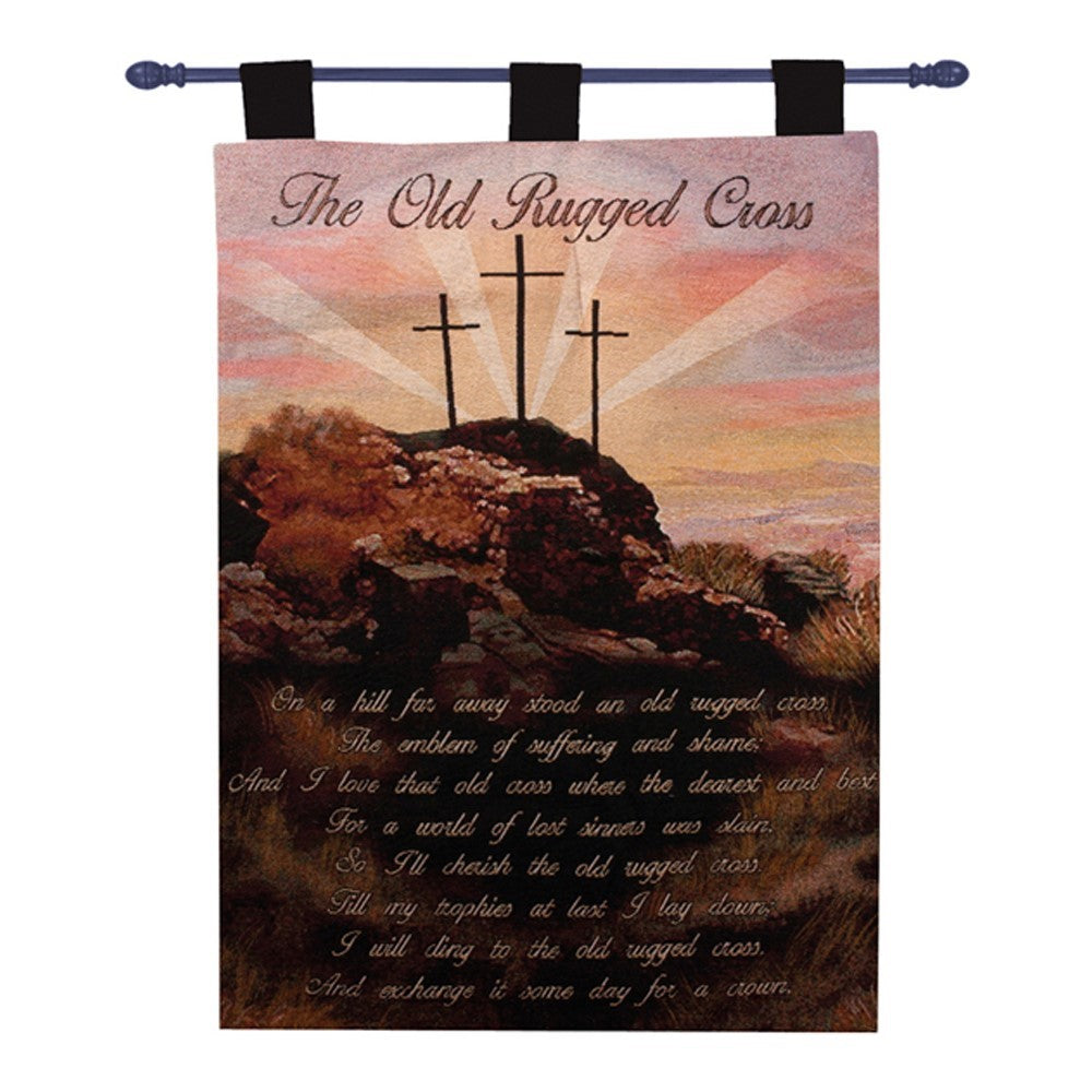Old Rugged Cross Wall Hanging Tapestry By Manual Woodworkers & Weavers