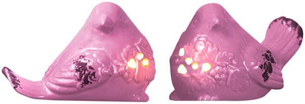 Manual Woodworkers & Weavers Rose LED Ceramic Birds 5.9" x 3.8" x 4" By Manual Woodworkers & Weavers