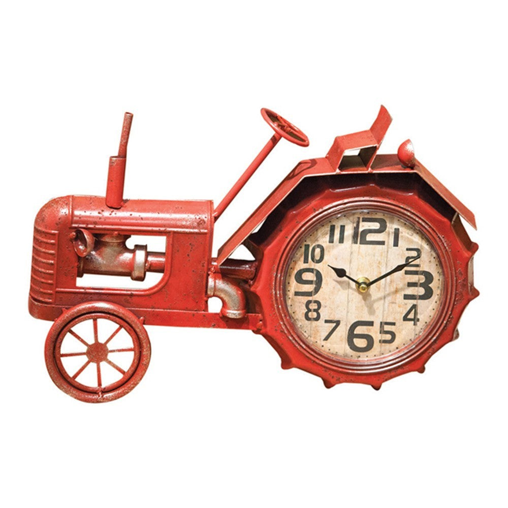 Tractor Red Wall Clock By Manual Woodworkers & Weavers