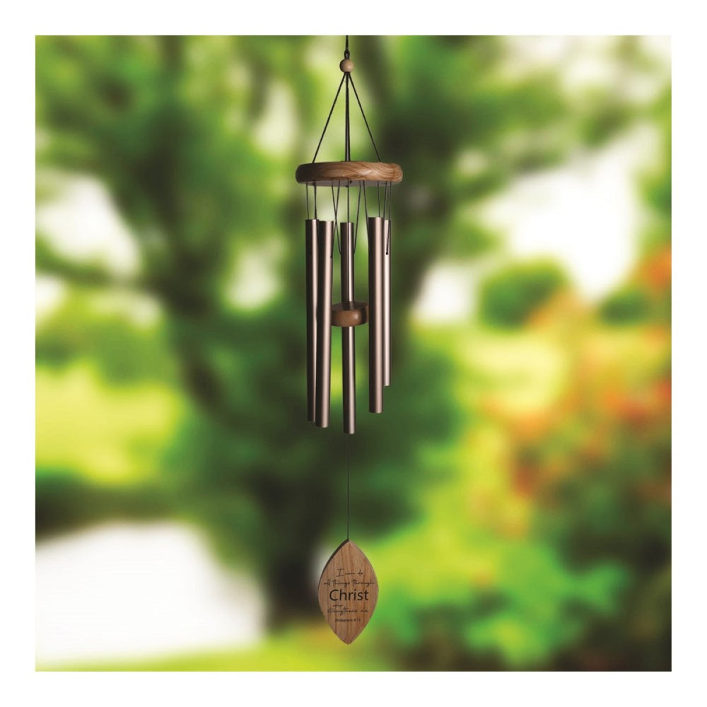 Inspirational Windchime, Black 4" x 4" x 26" By Manual Woodworkers & Weavers