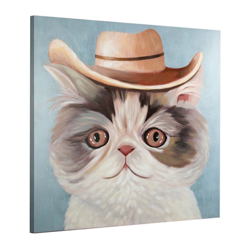 Carl The Cat Canvas Art 32" x 32" By Manual Woodworkers & Weavers