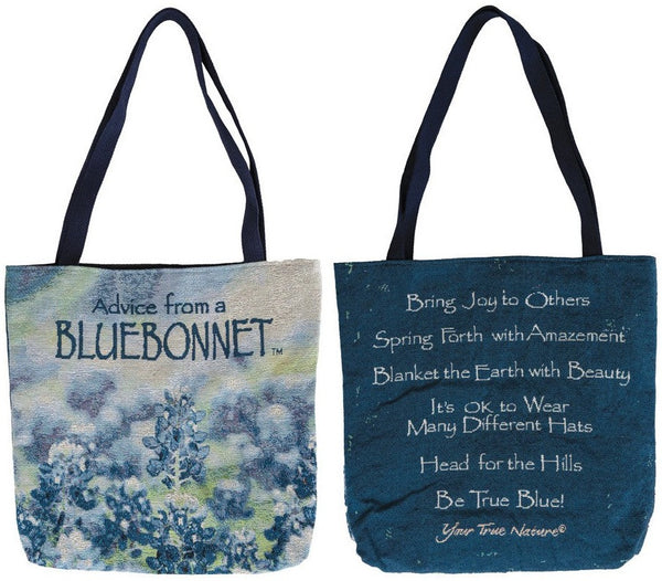 Manual Woodworkers & Weavers Advice From A Bluebonnet Tote Bag 17" x 17" By Your True Nature