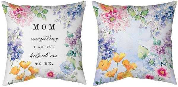 Manual Woodworkers & Weavers Mom Everything I Am Climaweave Throw Pillow 12" x 12" By Heatherlee Chan