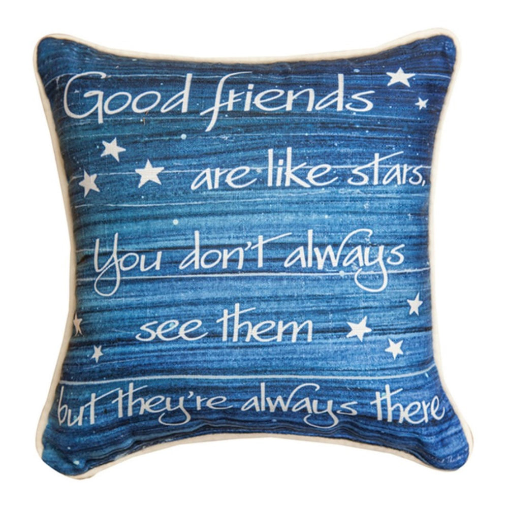Good Friends Are Like Stars... Word Throw Pillow 12" x 12" By Kate Ward Thacker