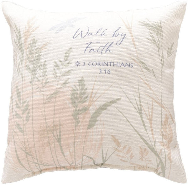 Manual Woodworkers & Weavers Tranquil Prairie Walk By Faith Climaweave Throw Pillow 9" x 9" By Rebecca Canale