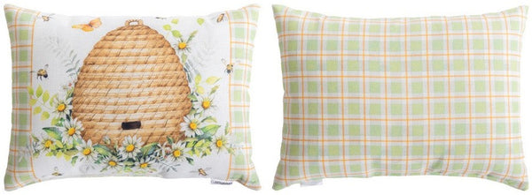 Manual Woodworkers & Weavers Garden Buzz Climaweave Throw Pillow 18" x 13" By Sandy Lynam Clough