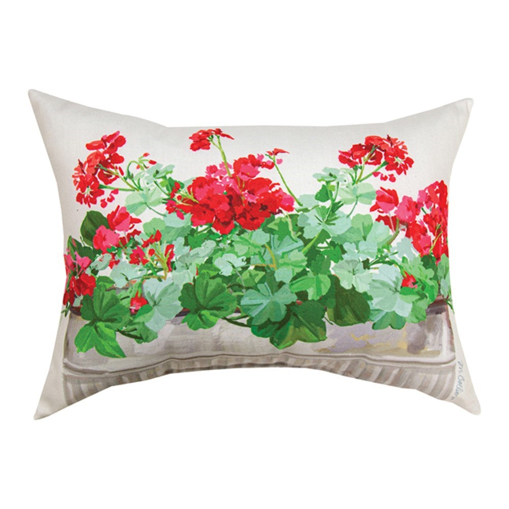 Geraniums Climaweave Pillow By Martha Collins
