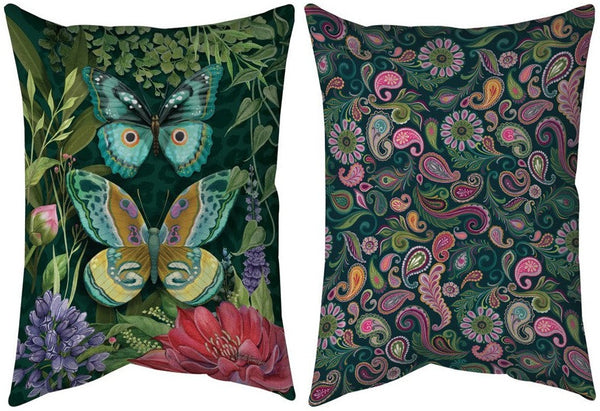 Manual Woodworkers & Weavers Wild Garden Climweave Throw Pillow 18" x 13" By Nicole Tamarin