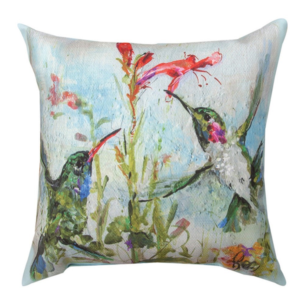 Hummingbirds Climaweave Pillow By Rozanne Priebe