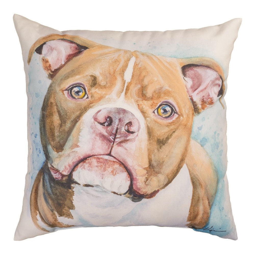 American Pit Bull Climaweave Throw Pillow 18" x 18" By Lindsay Kivi