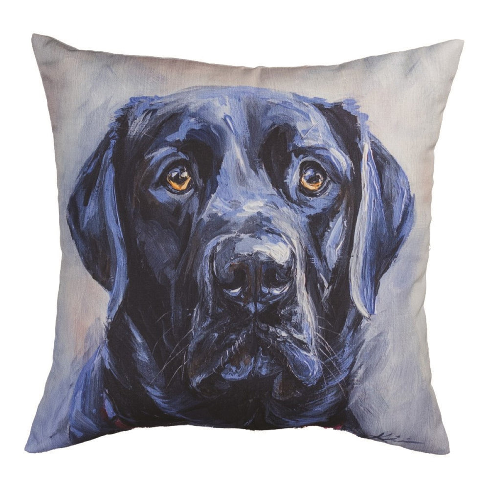 Black Lab Climaweave Throw Pillow 18" x 18" By Lindsay Kivi