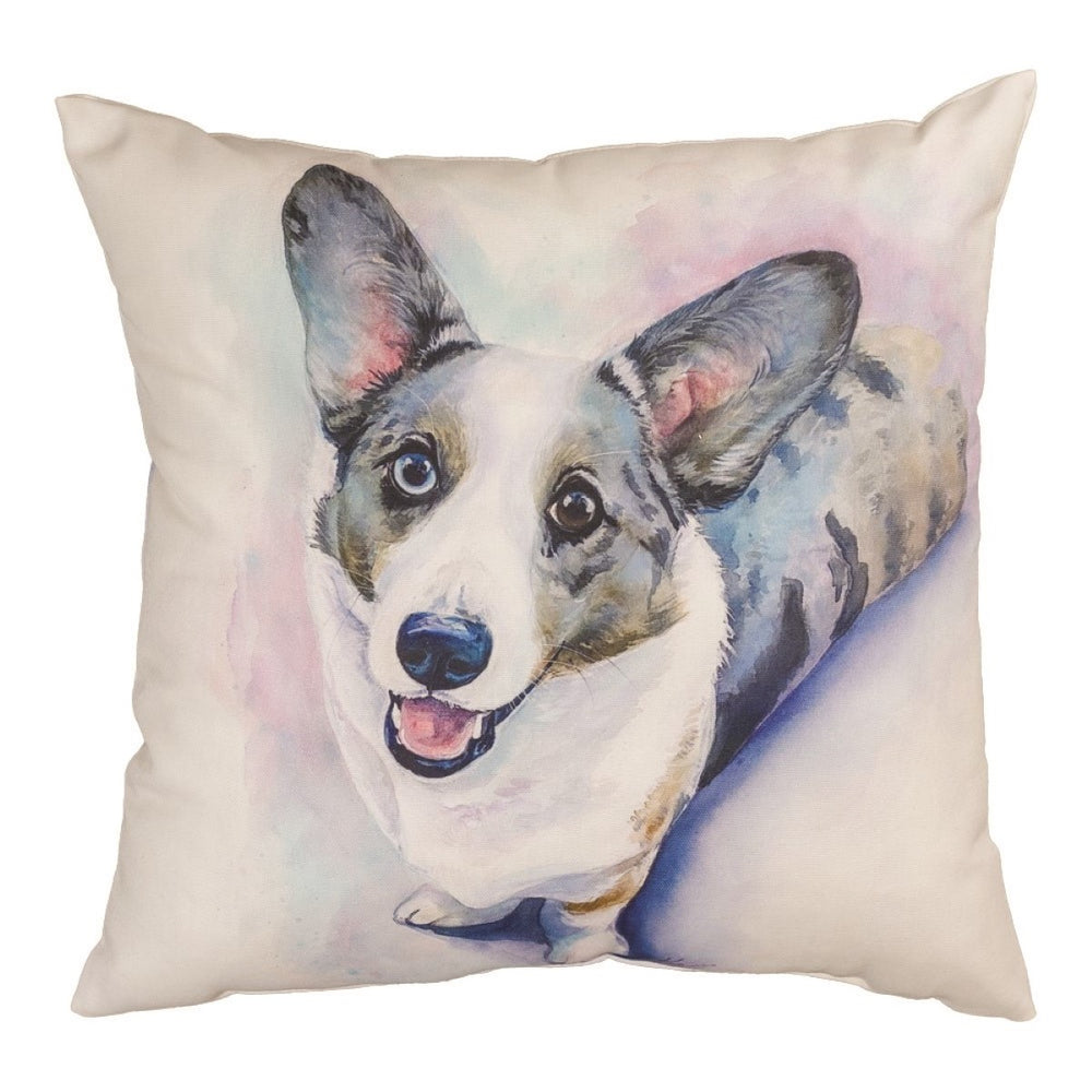 Corgi Climaweave Throw Pillow 18" x 18" By Lindsay Kivi