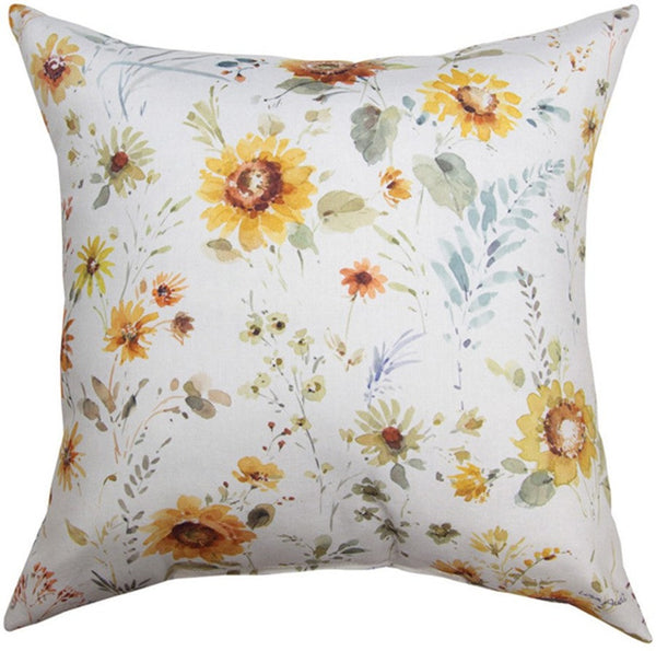 Manual Woodworkers & Weavers Sunflowers Forever Climaweave Throw Pillow 18" x 18" By Lisa Audit