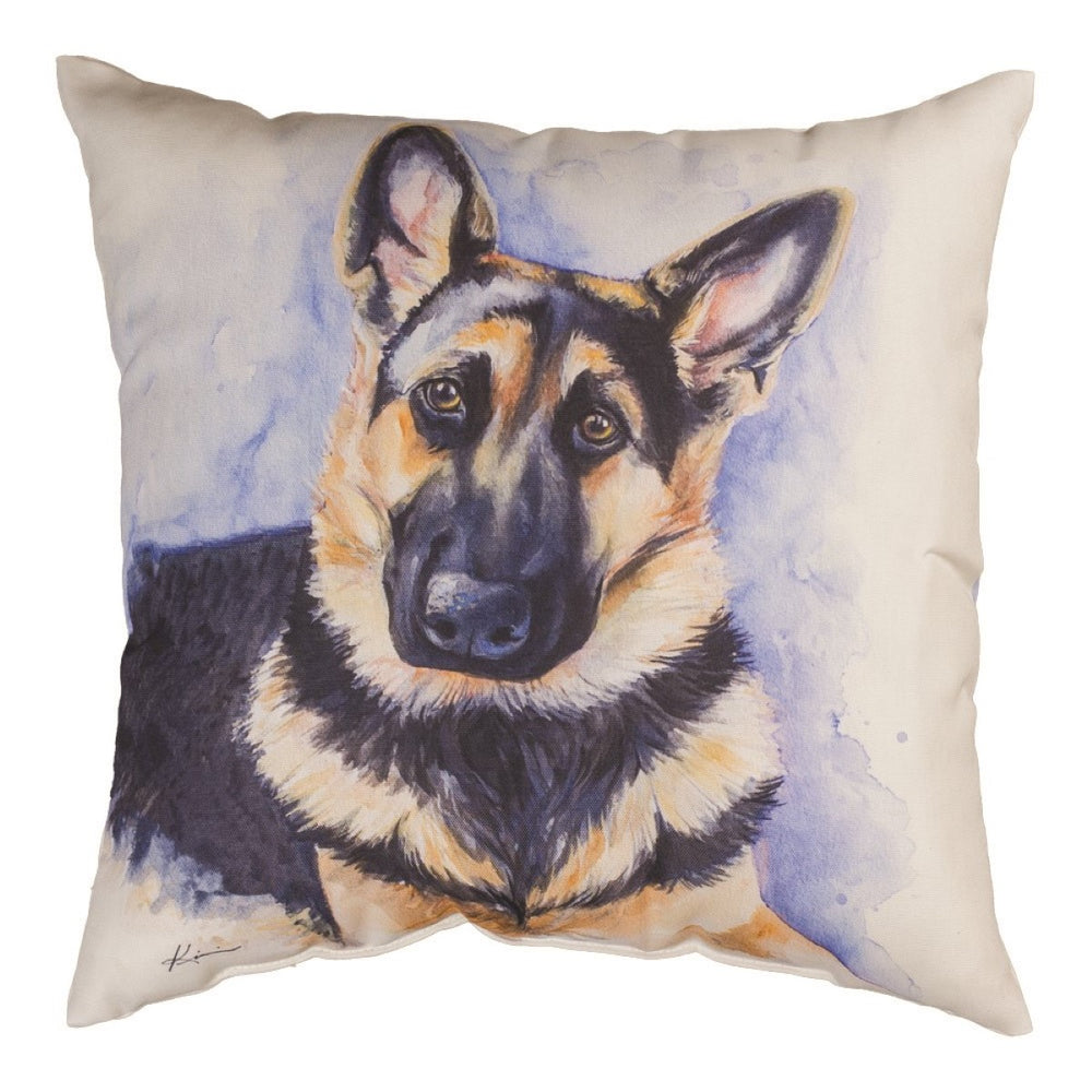 German Shepherd Climaweave Throw Pillow 18" x 18" By Lindsay Kivi