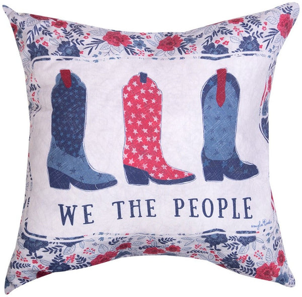 Manual Woodworkers & Weavers Land That I Love Climaweave Throw Pillow 18" x 18" By Amylee Weeks