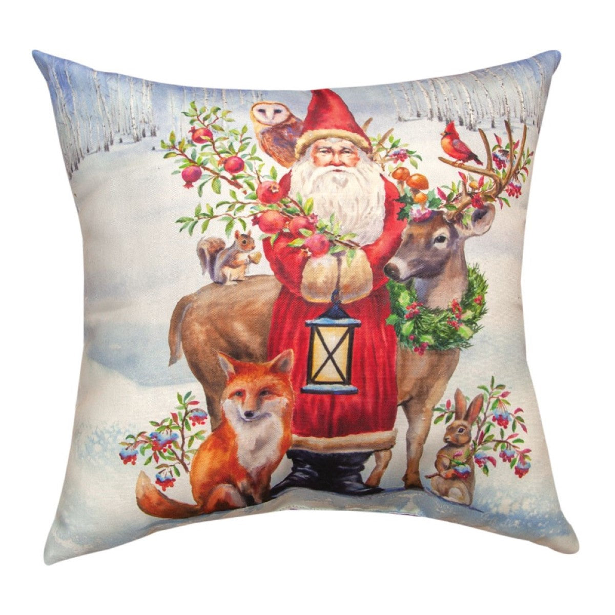 Winter Wonderland Santa Climaweave Pillows By Geoff Allen