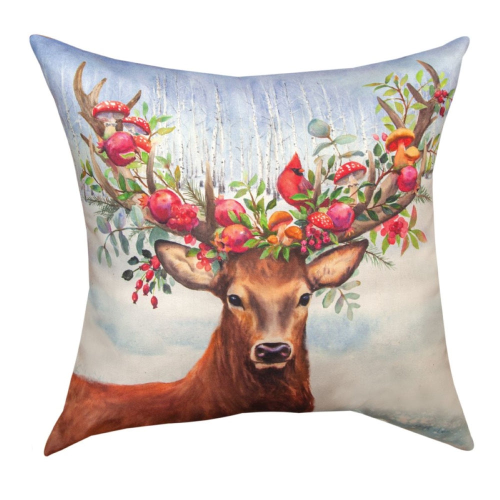 Winter Wonderland Santa Climaweave Throw Pillow 18" x 18" By Geoff Allen