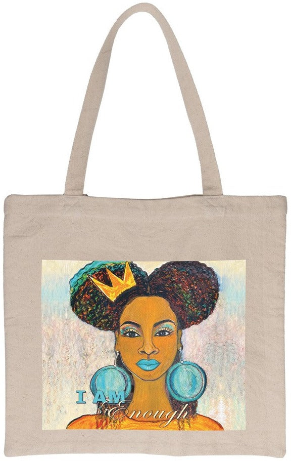 Manual Woodworkers & Weavers I Am Enough Tote Bag 18" x 18" By Sylvia "Gbaby" Cohen