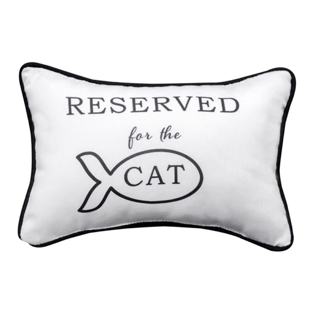 Reserved For The Cat Word Throw Pillow 12.5" x 8" By Manual Woodworkers & Weavers