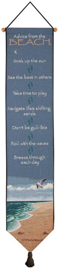 Manual Woodworkers & Weavers Advice From The Beach Bell Pull 9" x 41" By Your True Nature