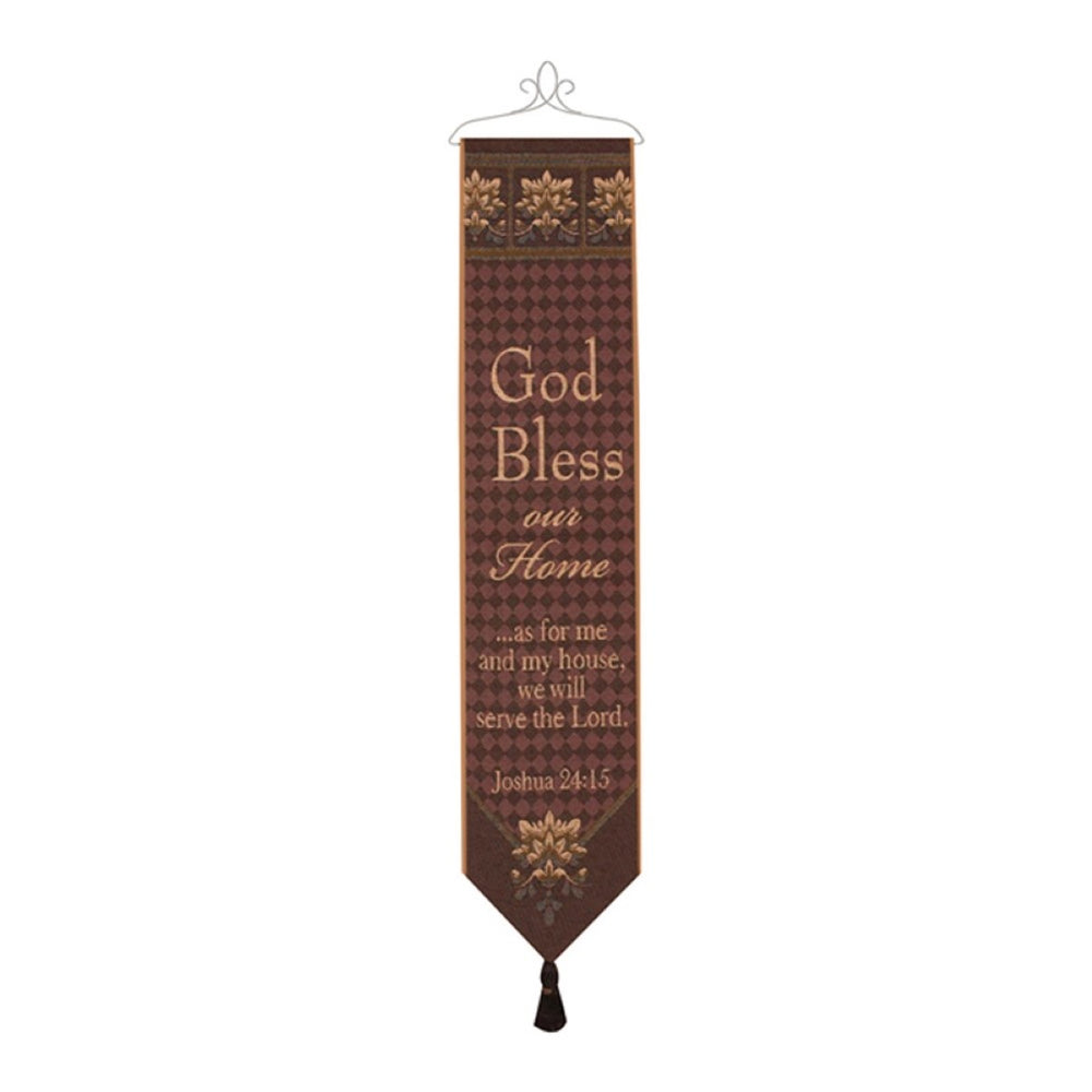 God Bless Our Home Bell Pull 9" x 41" By Manual Woodworkers & Weavers
