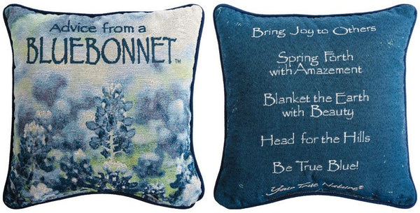 Manual Woodworkers & Weavers Advice From A Bluebonnet Throw Pillow 17" x 17" By Your True Nature