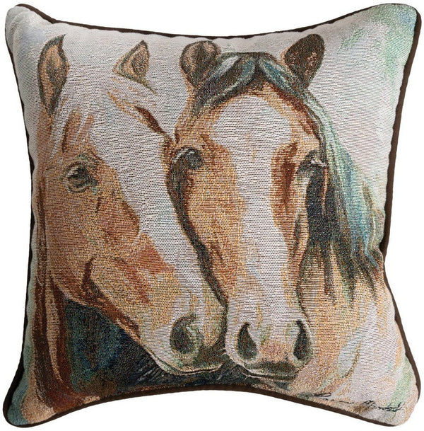 Manual Woodworkers & Weavers Caballo Magnific Woven Throw Pillow 17" x 17" By Ramona Murdock