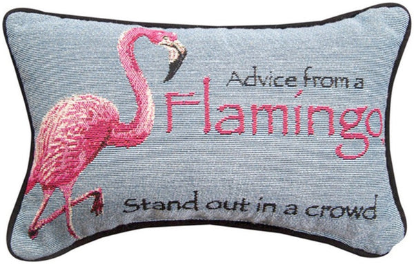 Manual Woodworkers & Weavers Advice From A Flamingo Word Throw Pillow 12.5" x 8" By Your True Nature