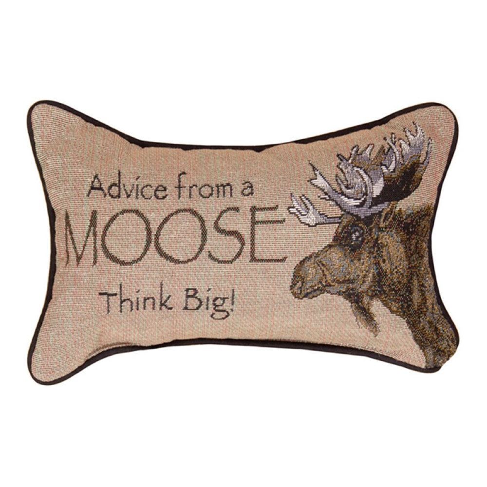Advice From A Moose Word Throw Pillow 12.5" x 8" By Your True Nature