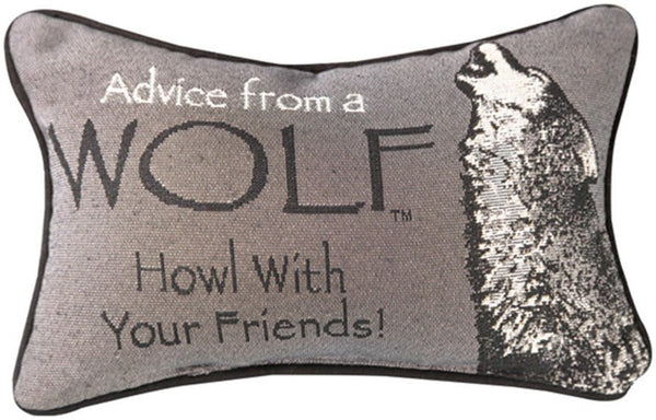Manual Woodworkers & Weavers Advice From A Wolf Word Throw Pillow 12.5" x 8" By Your True Nature