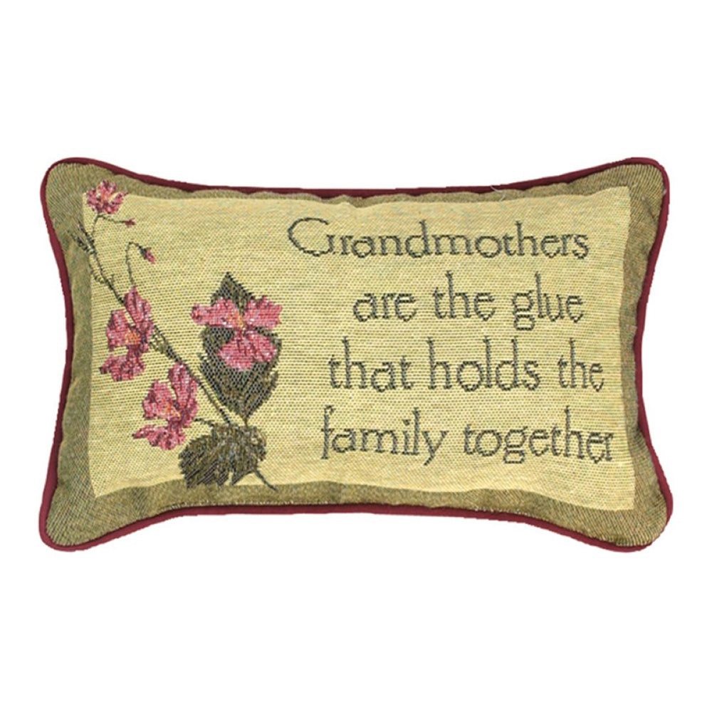 Grandmothers Are The Glue... Word Throw Pillow 12.5" x 8" By Manual Woodworkers & Weavers