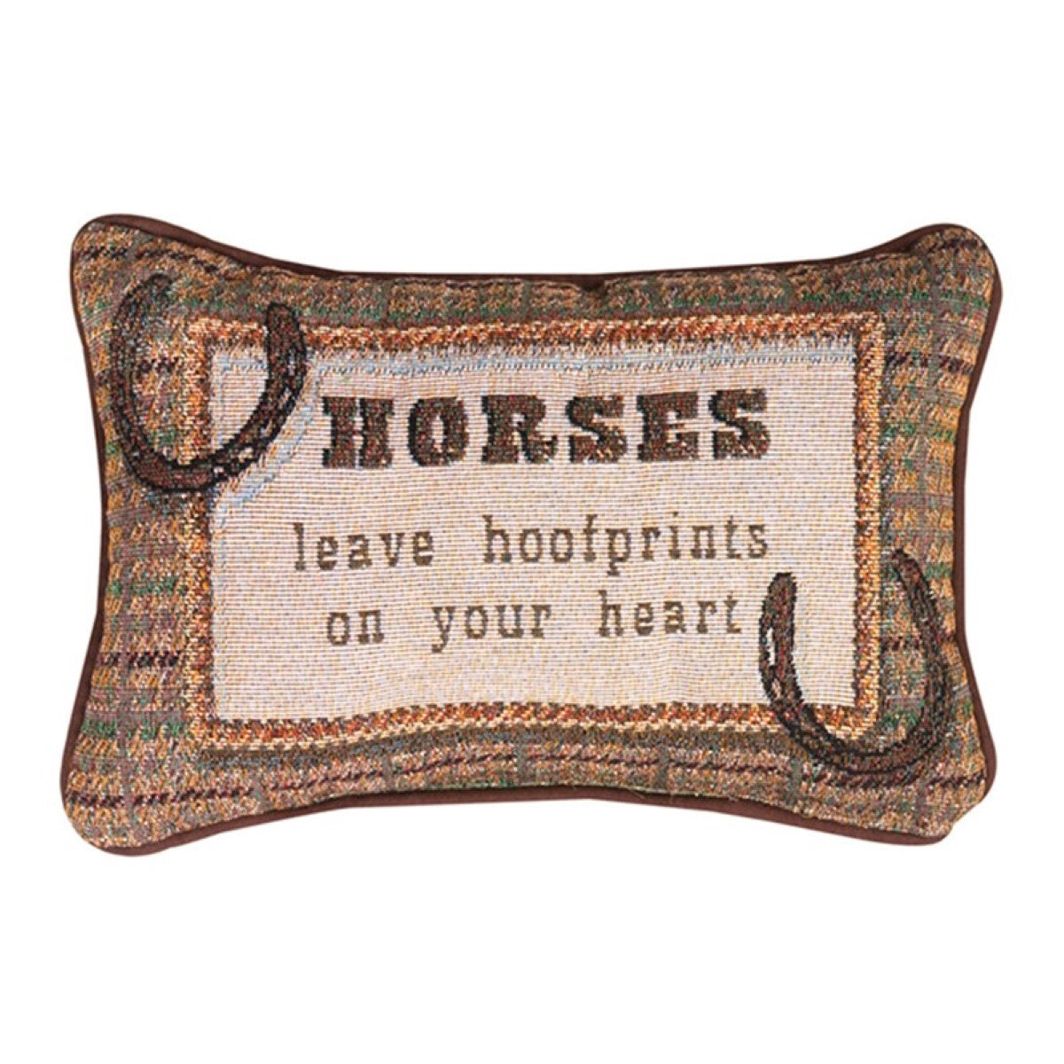 Horses Leave... Heart Word Pillow By Manual Woodworkers & Weavers