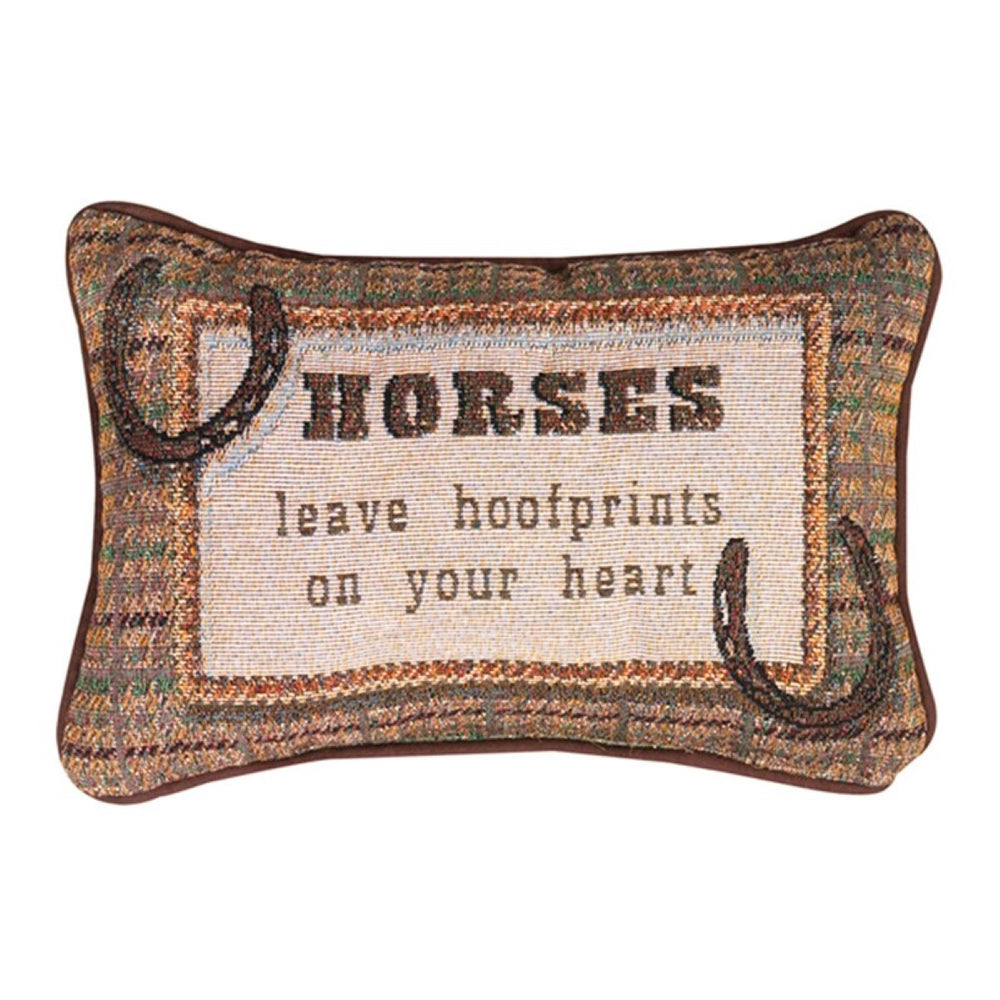 Horses Leave... Heart Word Throw Pillow 12.5" x 8" By Manual Woodworkers & Weavers
