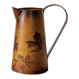 Metal Pitcher Fall Leaves 7.75" x 5" x 8.75" By Manual Woodworkers & Weavers